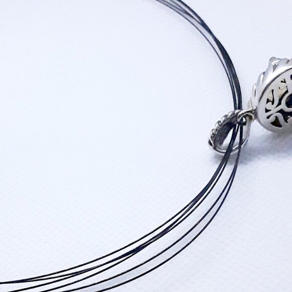 16 inch 14kt/ 925 golden topaz black ubber pendant necklace - Picture 6 of 8